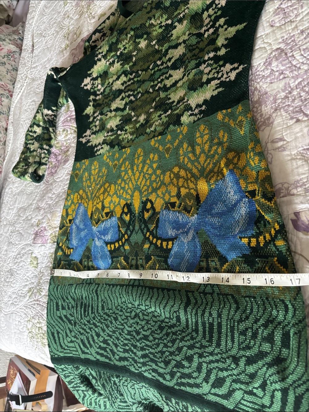 Designer Mary Katrantzou Green and Blue Patterned Dress - reversible , see pics - Picture 11 of 16